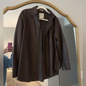 Abercrombie & Fitch Brown Leather Shacket